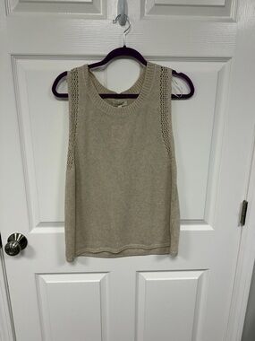 Max Studio Sleeveless Knit Tank Top in Beige